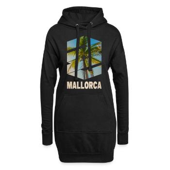 Majorque Été Soleil Plage Mer Palmiers Fête - Sweat-shirt à capuche long Femme - noir - Devant