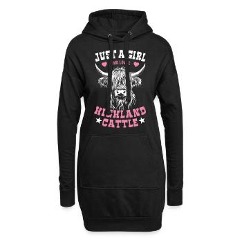 Juste une fille qui aime les bovins Highland - Spruch - Sweat-shirt à capuche long Femme - noir - Devant