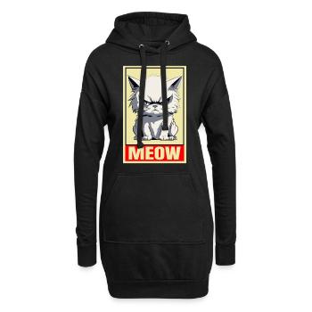 Katze Miau Mürrisch Grantig Griesgrämig Lustig - Hoodie-Kleid - Schwarz - Vorne