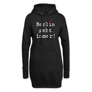 Coole Geschenkidee mit Herz - Berlin geht immer! - Hoodie-Kleid - Schwarz - Vorne