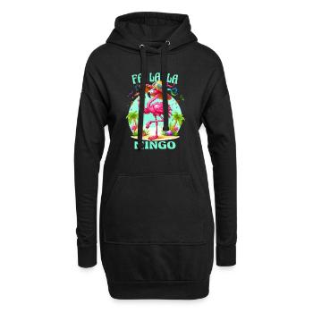 Flamingo Party Music Holiday Birthday Fun Funny - Hoodie Dress - black - Front