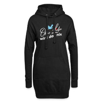 Ohne Liebe wird das nichts Friedenstaube und Herz - Hoodie-Kleid - Schwarz - Vorne