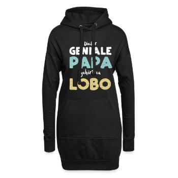Dieser Geniale Papa Gehört Zu Lobo - Hoodie-Kleid - Schwarz - Vorne