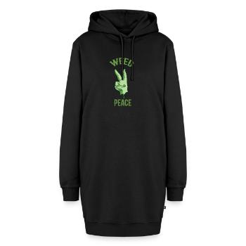 Weed Peace Kiffer Shirt Cannabis - Sweat-shirt à capuche long Femme - noir - Devant