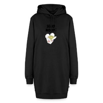 SEND NOODS - Hoodie-Kleid - Schwarz - Vorne - AI Model Female 172 light (172cm)
