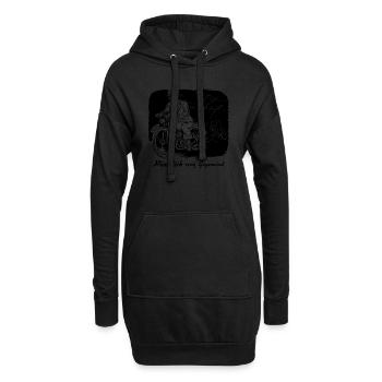 Pünktlich trotz Gegenwind - Hoodie-Kleid - Schwarz - Vorne