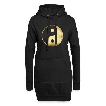 yoga yin yang gold - Hoodie-Kleid - Schwarz - Vorne