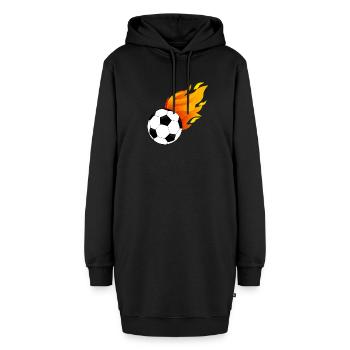 FUSSBALL FEUER FLAMMEN Geschenkidee Geburtstag - Hoodie-Kleid - Schwarz - Vorne