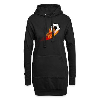 Football avec le feu - Sweat-shirt à capuche long Femme - noir - Devant