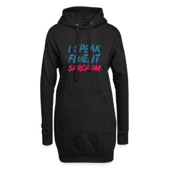 Je parle couramment SARCARASM - sarcastique ironique - Sweat-shirt à capuche long Femme - noir - Devant
