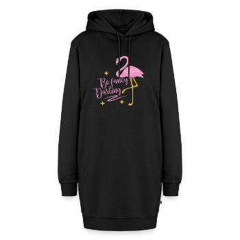 Flamingo fancy Geschenk Sommer pink vogel tropisch - Hoodie-Kleid - Schwarz - Vorne
