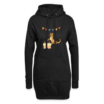 Fête d’anniversaire Chiens Fête Berger Allemand - Sweat-shirt à capuche long Femme - noir - Devant
