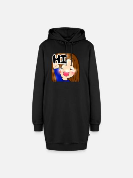 KiraHi - Hoodie-Kleid - Schwarz