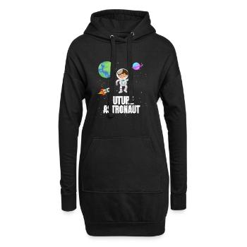 Space Planet Rocket Futur astronaute - Sweat-shirt à capuche long Femme - noir - Devant