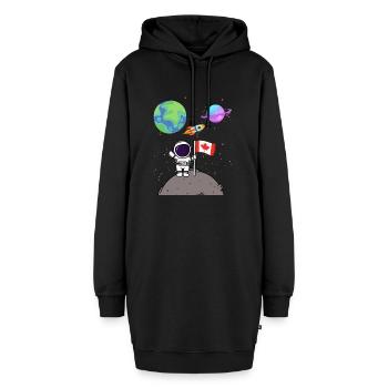 Mondlandung Planet Kanada Flagge Astronaut - Hoodie-Kleid - Schwarz - Vorne