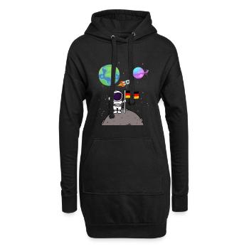 Mondlandung Planet Deutschland Flagge Astronaut - Hoodie-Kleid - Schwarz - Vorne