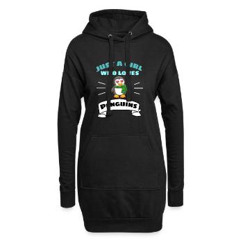 Antarctica Animal Lovers Fille Cadeau Pingouin - Sweat-shirt à capuche long Femme - noir - Devant