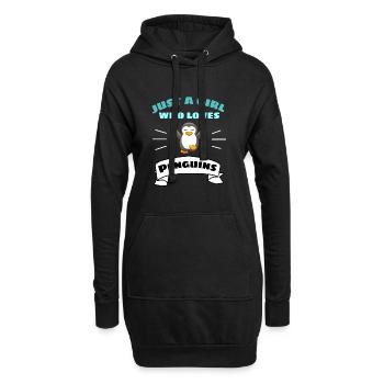 Seulement une fille qui aime les pingouins zoo animal pingouin - Sweat-shirt à capuche long Femme - noir - Devant