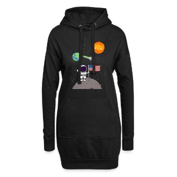 USA Planet America Flag Astronaute d’atterrissage sur la Lune - Sweat-shirt à capuche long Femme - noir - Devant