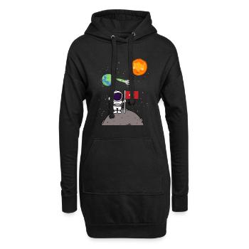 Planet Schweiz Flagge Mondlandung Astronaut - Hoodie-Kleid - Schwarz - Vorne