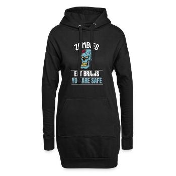 Gehirn Zombie Geschenk Lustiges Halloween - Hoodie-Kleid - Schwarz - Vorne