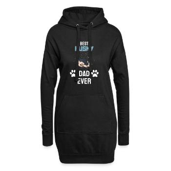 Husky Papa - Sweat-shirt à capuche long Femme - noir - Devant
