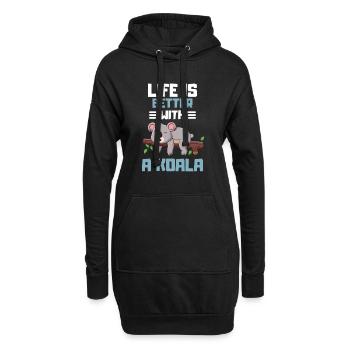 Amoureux des animaux Zoo Animal Drôle Cadeau Koala - Sweat-shirt à capuche long Femme - noir - Devant