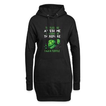 Meerestier Lustiges Geschenk Meeresschildkröte - Hoodie-Kleid - Schwarz - Vorne