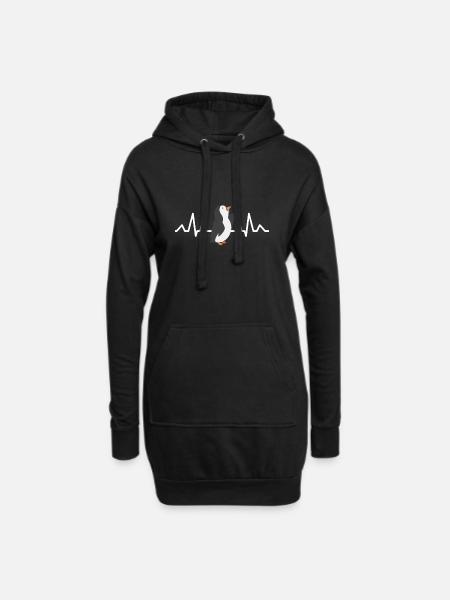 Antarktis Tier Geschenk Herzschlag Pinguin - Hoodie-Kleid - Schwarz