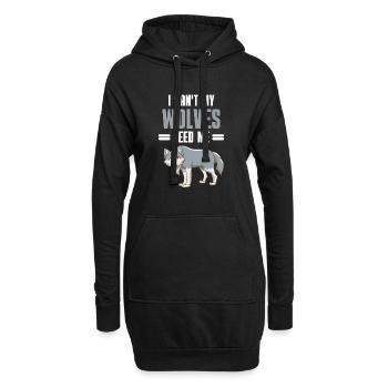 Habitant de la forêt Prédateur Drôle de cadeau loup - Sweat-shirt à capuche long Femme - noir - Devant