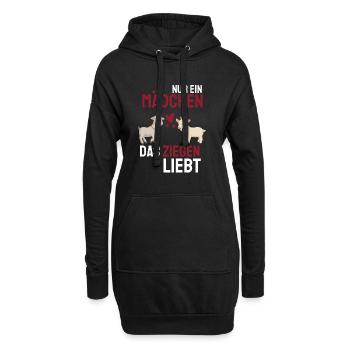 Bauernhof Tier Mädchen Bauer Geschenk Ziege - Hoodie-Kleid - Schwarz - Vorne