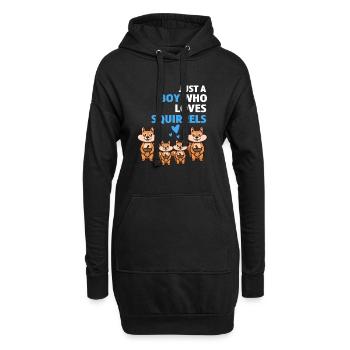Habitant de la forêt Jeune animal de la forêt Cadeau Écureuil - Sweat-shirt à capuche long Femme - noir - Devant