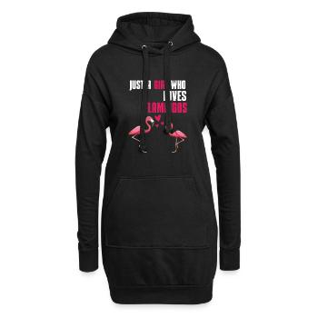 Tropischer Vogel Tier Mädchen Geschenk Flamingo - Hoodie-Kleid - Schwarz - Vorne