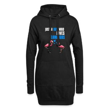 Tropischer Vogel Tier Jungen Geschenk Flamingo - Hoodie-Kleid - Schwarz - Vorne