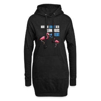 Zoo Tier Tropen Vogel Jungs Geschenk Rosa Flamingo - Hoodie-Kleid - Schwarz - Vorne