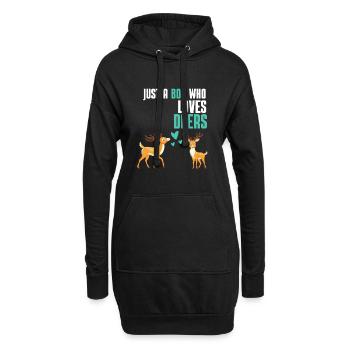 Waldbewohner Wald Tier Jungen Geschenk Hirsch - Hoodie-Kleid - Schwarz - Vorne