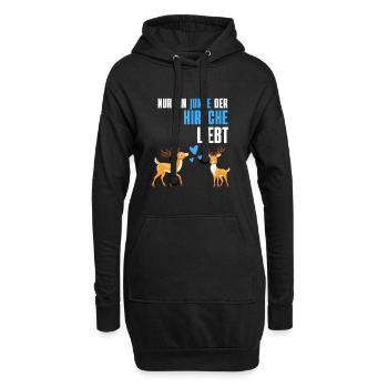 Hirsch Junge Waldbewohner Tier Geschenk Hirsch - Hoodie-Kleid - Schwarz - Vorne