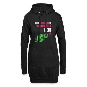 Ozean Tier Mädchen Geschenk Schildkröte - Hoodie-Kleid - Schwarz - Vorne
