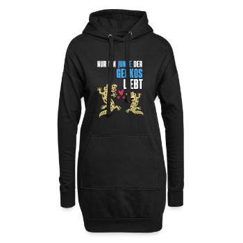 Gecko Liebhaber Reptilien Junge Geschenk Gecko - Hoodie-Kleid - Schwarz - Vorne