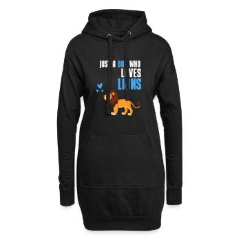 Afrique Amoureux des animaux Lion Cub Cadeau Lion - Sweat-shirt à capuche long Femme - noir - Devant