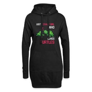 Créatures marines Fille Cadeau Tortue - Sweat-shirt à capuche long Femme - noir - Devant