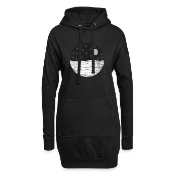 Lune cadeau Waterworks ciel étoilé - Sweat-shirt à capuche long Femme - noir - Devant