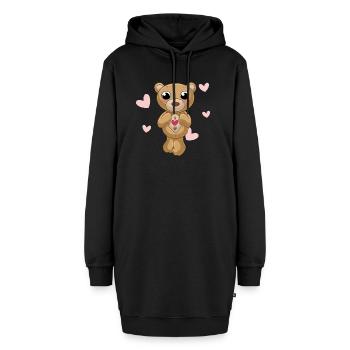 dessin animé gnangnan ours en peluche - Sweat-shirt à capuche long Femme - noir - Devant