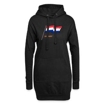 Pays-Bas - mijn dur klopt oranje - Sweat-shirt à capuche long Femme - noir - Devant