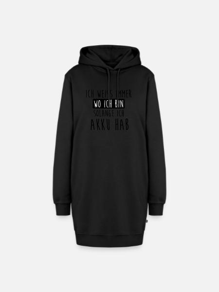 Ich weiss immer wo Ich bin - Hoodie-Kleid - Schwarz