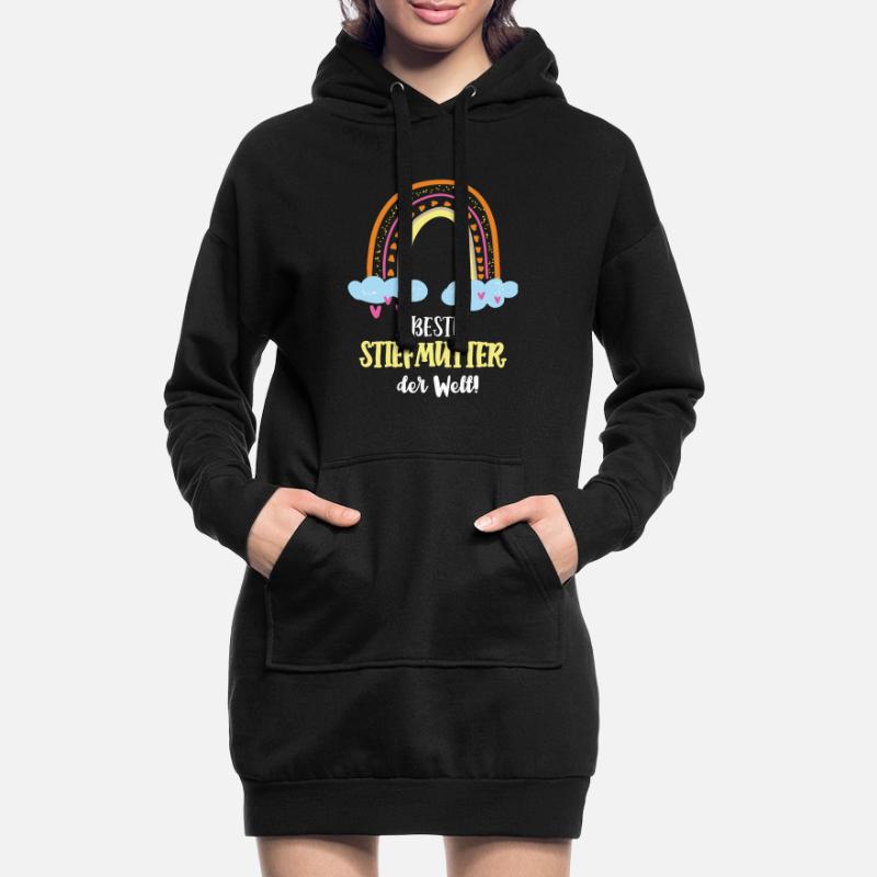 Beste Stiefmutter Mutter Mama Stiefmama Patchwork Hoodie-Kleid