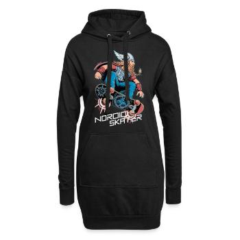 Nordic Skater Wikinger - Hoodie-Kleid - Schwarz - Vorne