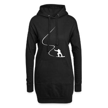 Snowboarder, Kurve, Downhill, Freerider, Winter - Hoodie-Kleid - Schwarz - Vorne