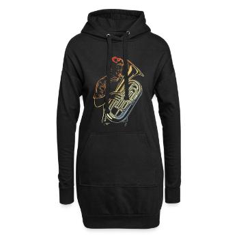 Tubist Zeichnung Vintage - Hoodie-Kleid - Schwarz - Vorne