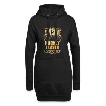 Hockey Hockey Hockey - Hoodie-Kleid - Schwarz - Vorne